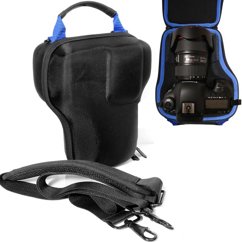 Alltravel حقيبة DSLR لجميع الرحلات لكاميرات كانون EOS Rebel T7، T7i، T6، T8i، SL3، 2000D، 4000D، 90D، M50 Mark II، 5D، 6D؛ نيكون D5600، D3500، D7500؛ باناسونيك لوميكس FZ300، FZ1000 (أسود) - Image 1